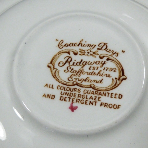 Ridgway Potteries Catching Mail Tea Cup & Saucer set Staffordshire England - Picture 9 of 10